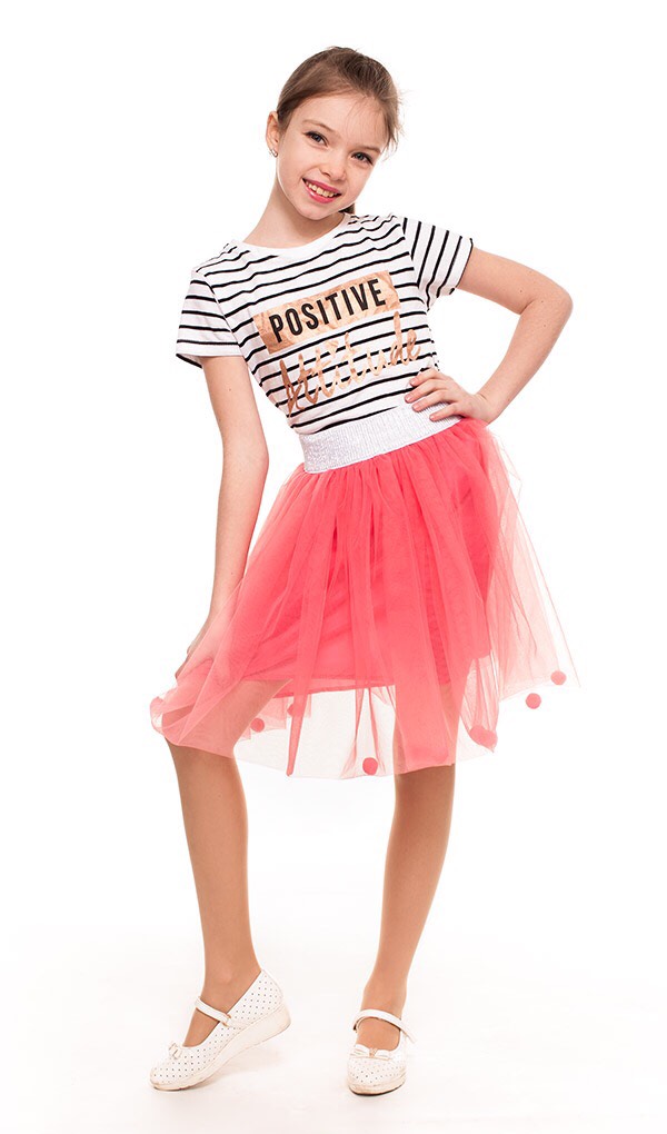 Юбочки 2803-8 фатиновые с помпонами в ассортименте