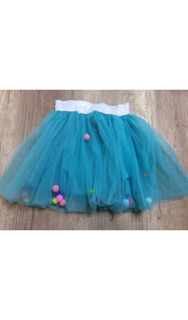 Юбочки 2803-8 фатиновые с помпонами в ассортименте